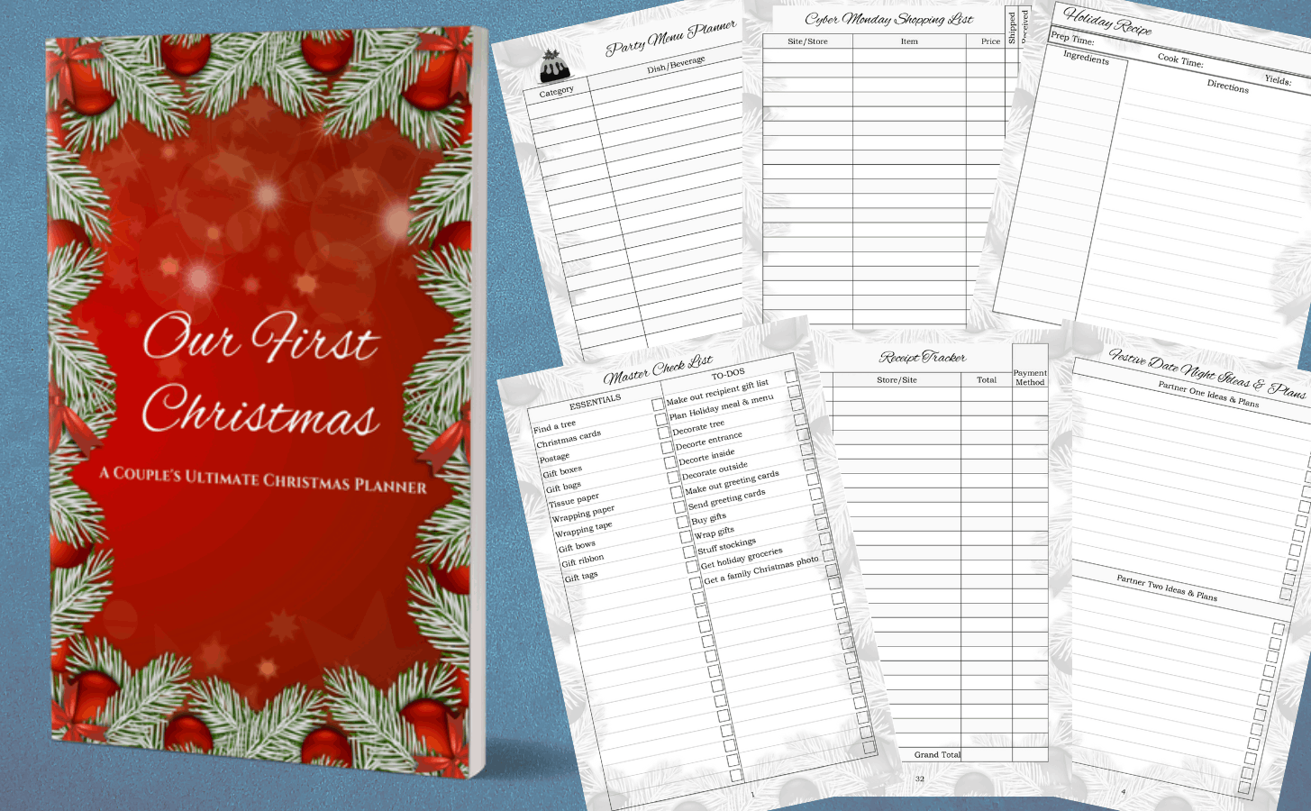 Our First Christmas: A Couple's Ultimate Christmas Planner: With Shopping Lists, Gift & Party Planners, Greeting Card Tracker, Budgets & More! 