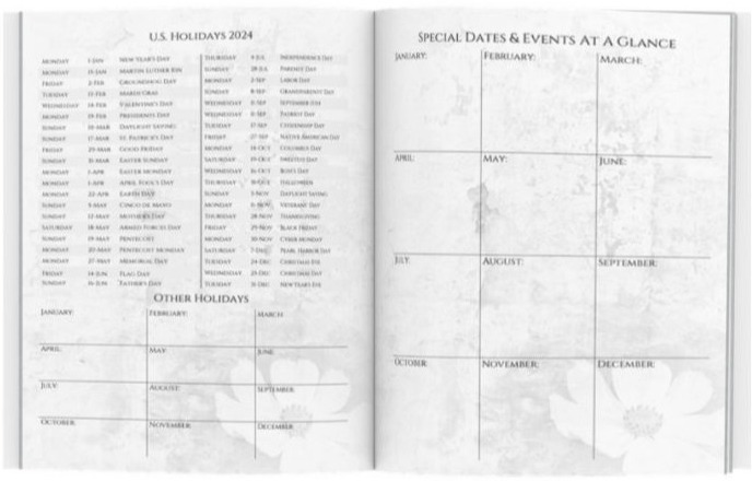 Full year in review plus holiday & important dates