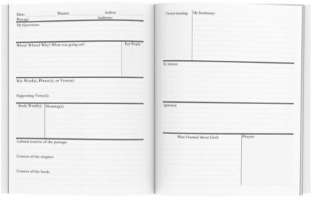 Weekly Inductive Bible study planner & journal with Bible quotes