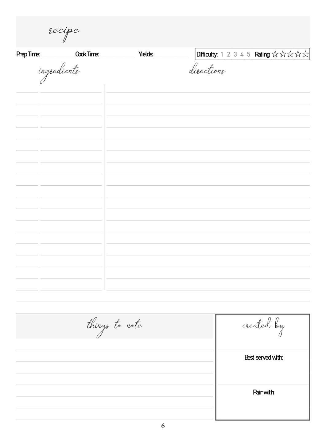 Two pages of substitutes for coking and baking