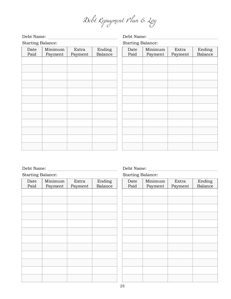 Plan how much extra you will pay on your debts to pay them off faster