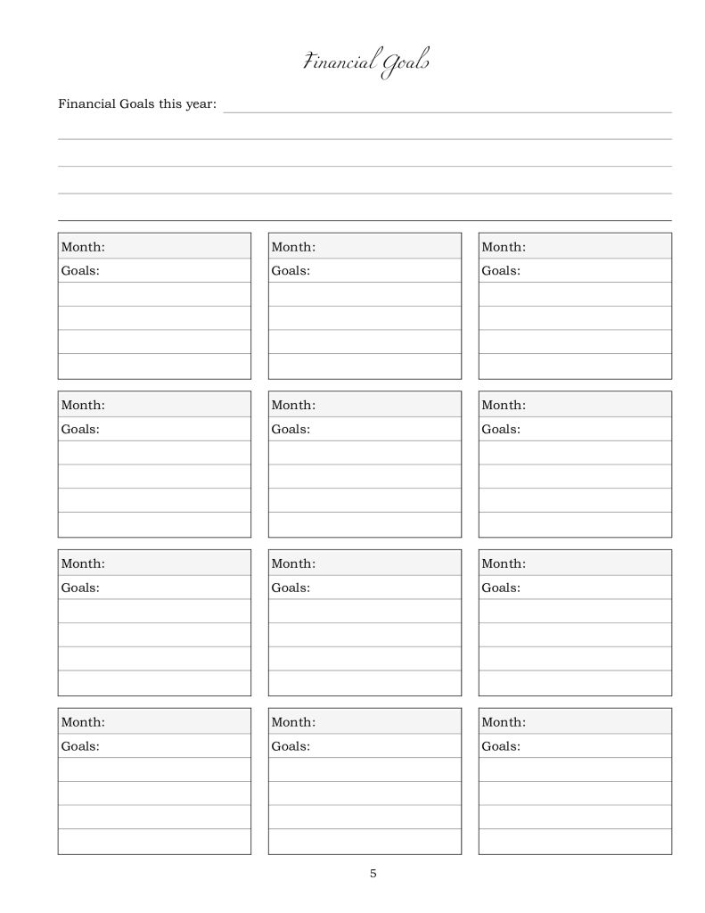 Identify your Financial Goals for the year then break them down by monthly action steps.