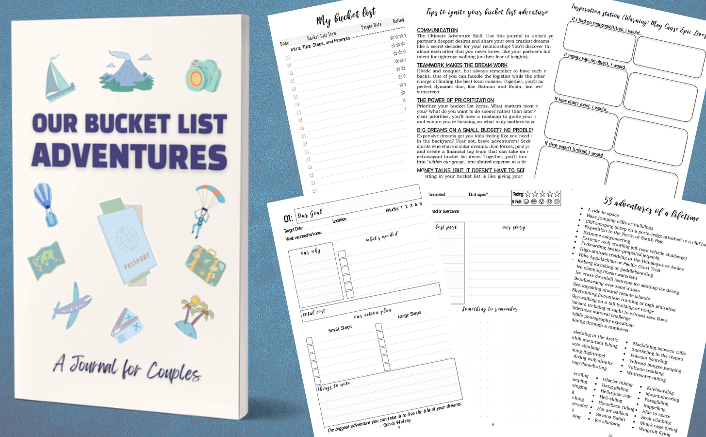 Our Bucket List Adventures: A Journal for Couples: With 235 Ideas To Live Your Dream Life Together