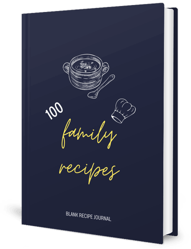 100 Family Recipes: Blank Recipe Journal - Featuring Two-Page Spread Recipe Pages and Eight DIY Categories
