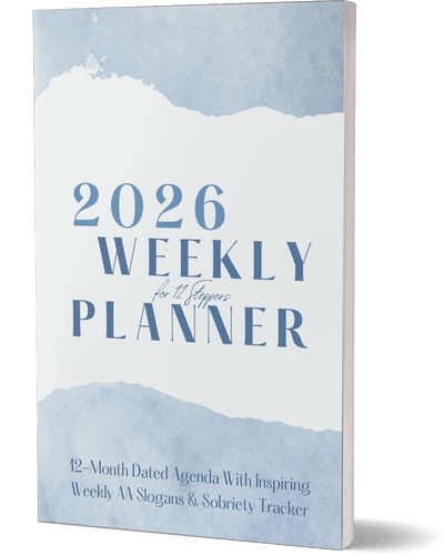 AA 2026 Personal Planners with weekly AA slogans Just for 12 Steppers 