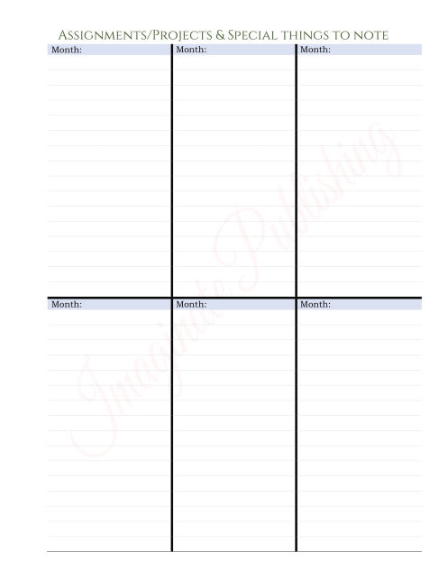 Free College Student Assignments and Projects tracker PDF Download