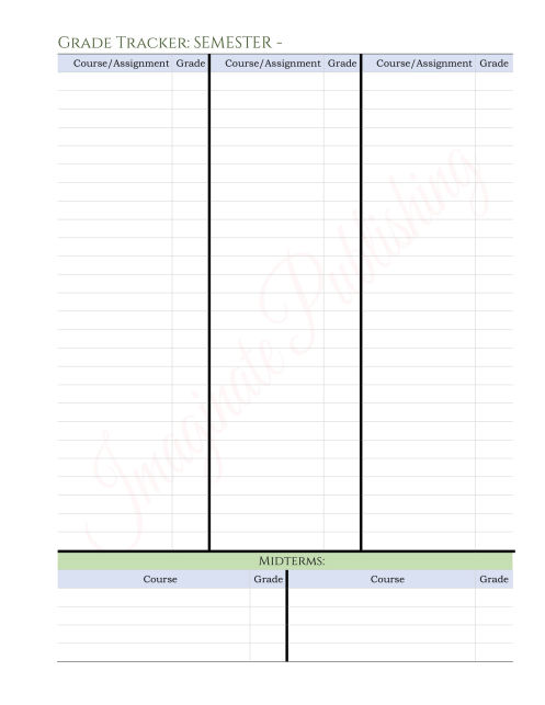 Free College Student Grade Tracker PDF Download