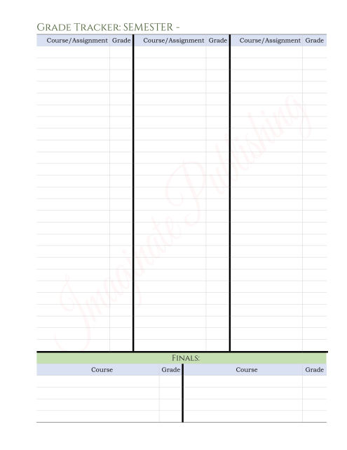 Free College Student Grade Tracker PDF Download