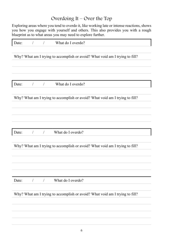 A peek inside the Shadow Work Workbook & Journal