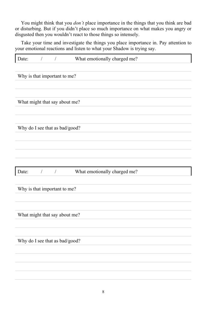 A peek inside the Shadow Work Workbook & Journal