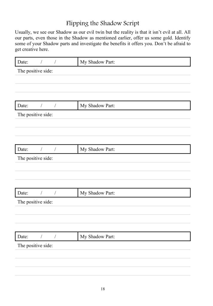 A peek inside the Shadow Work Workbook & Journal