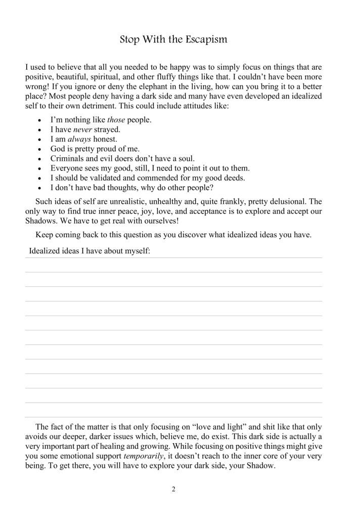 A peek inside the Shadow Work Workbook & Journal