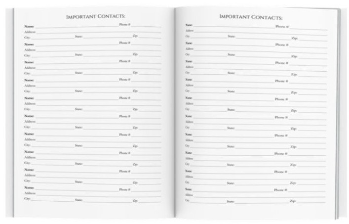 Emergency and important contacts with 17 entries